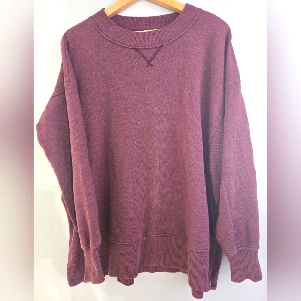 aerie chilled out oversized burgundy sweater, XS
